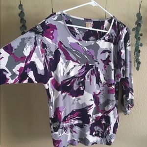JM Collection | Floral 3/4 sleeve top